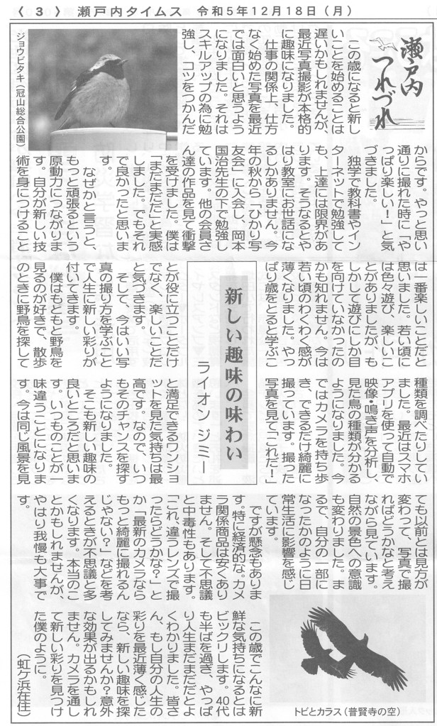 A scan of the article from the Japanese newspaper.